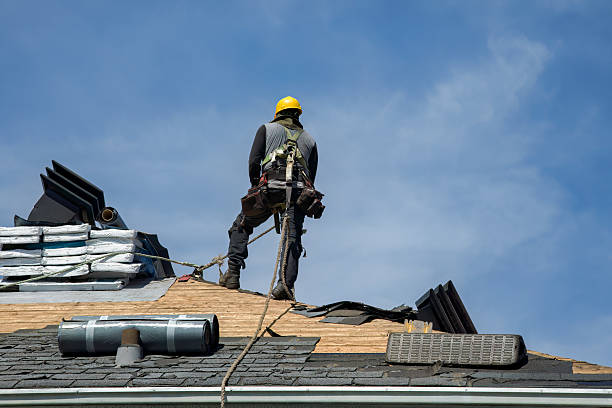 Professional Roofing technician working in Topsham, ME